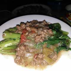 A picture of Pakchoy Saus Daging Lada Hitam.