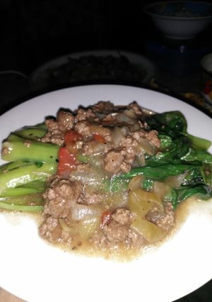 Foto resep Pakchoy Saus Daging Lada Hitam