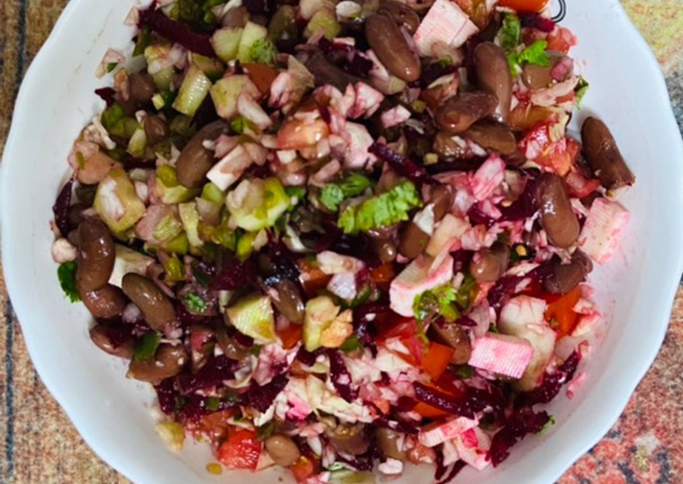 Red beans paneer salad