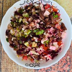 A picture of Red beans paneer salad.