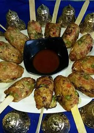 A picture of Cheese kabab.