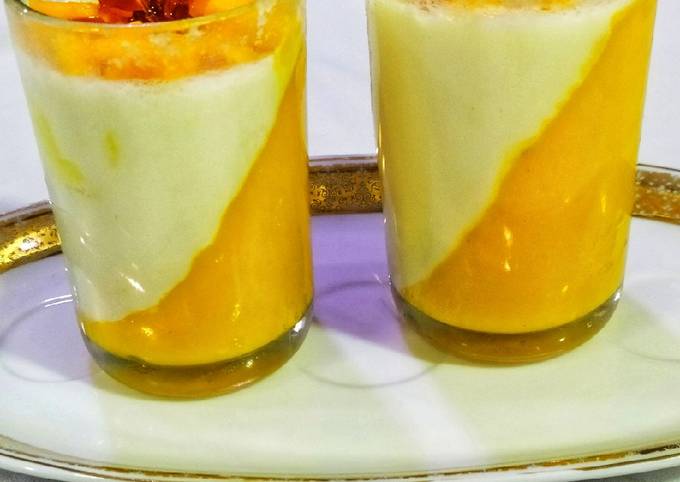How to Prepare Creative Mango Panna Cotta with Spun Sugar decoration for List of Recipe