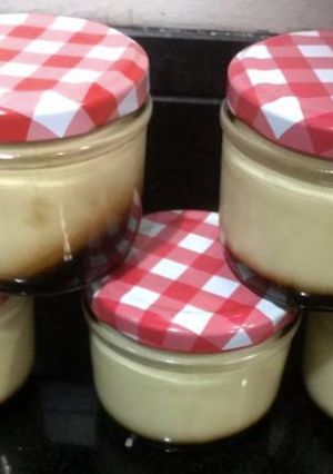 Una foto de Flan de queso