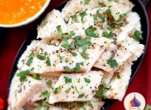 A picture of Idada (white dhokla).