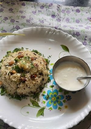 A picture of Bhagar upma for fasting.