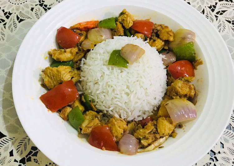 Leftovers chicken achaari fajita