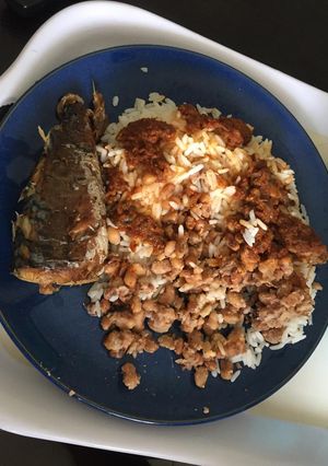 A picture of Rice and beans.