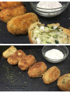 Una foto de Kolokithokeftedes (croquetas de calabacín griega)
