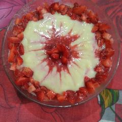 Vanilla Custard with strawberry 🍓 A picture of Vanilla Custard with strawberry 🍓.