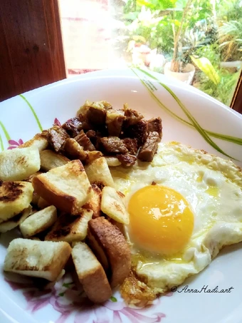 Cara Gampang Membuat Resep Sarapan simpel : roti panggang, telur, daging yang Bisa Manjain Lidah Anti Ribet, Bikin Ngiler