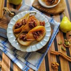دسر گلابی کاراملی گردویی 🍐🍮-レシピのメイン写真