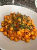 Garbanzos de bote con calabacín