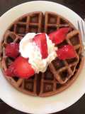 Waffles de avena, almendras y cocoa
