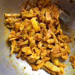 A picture of Punjabi Style Arbi Aloo ki Sabzi.