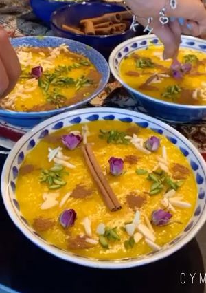 عکسی از دستور شله زرد عسلی
