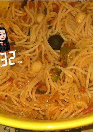 صورة لوصفة سباغتي بالخضروات