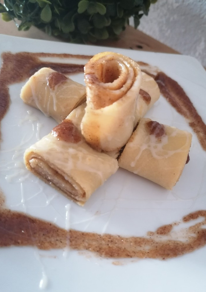 Una foto de Rollito de canela en masa de crepps
