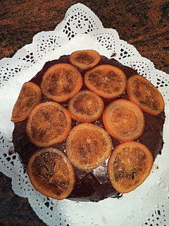 A picture of Triple orange chocolate cake.