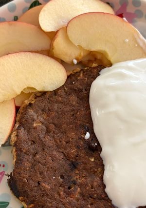 Una foto de Panqueques proteína de Plátano y Avena