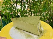 A picture of matcha green tea cheesecake