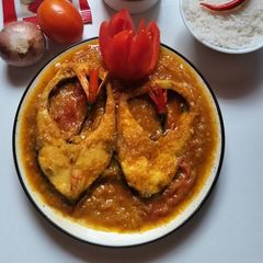 A picture of Bhapa rui(Steamed rohu).