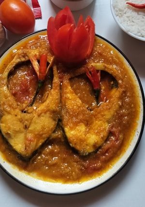 A picture of Bhapa rui(Steamed rohu).