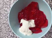 Una foto de topping de queso light