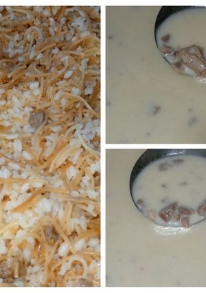 صورة لوصفة لبن مطبوخ ورز بشعيرية