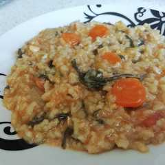 Una foto de Arroz cremoso con acelgas