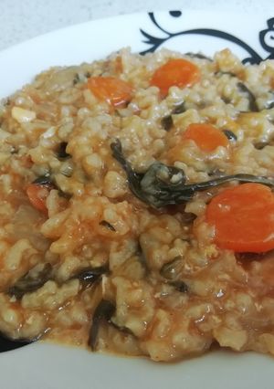 Una foto de Arroz cremoso con acelgas