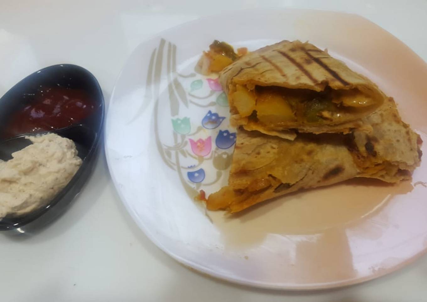 Grilled Leftover veg frankie