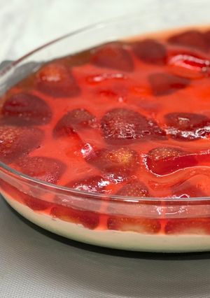 صورة لوصفة كيكه الجيلي والكريمه 🍓