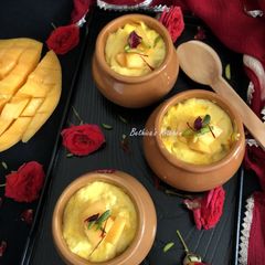 A picture of Mango Bhapa Doi (Steamed Mango Yoghurt).