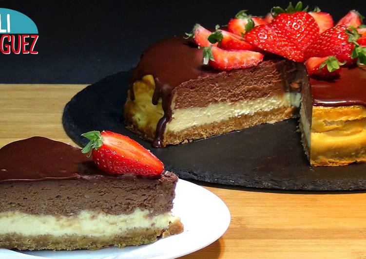 Tarta de queso o Cheesecake de 2 chocolates