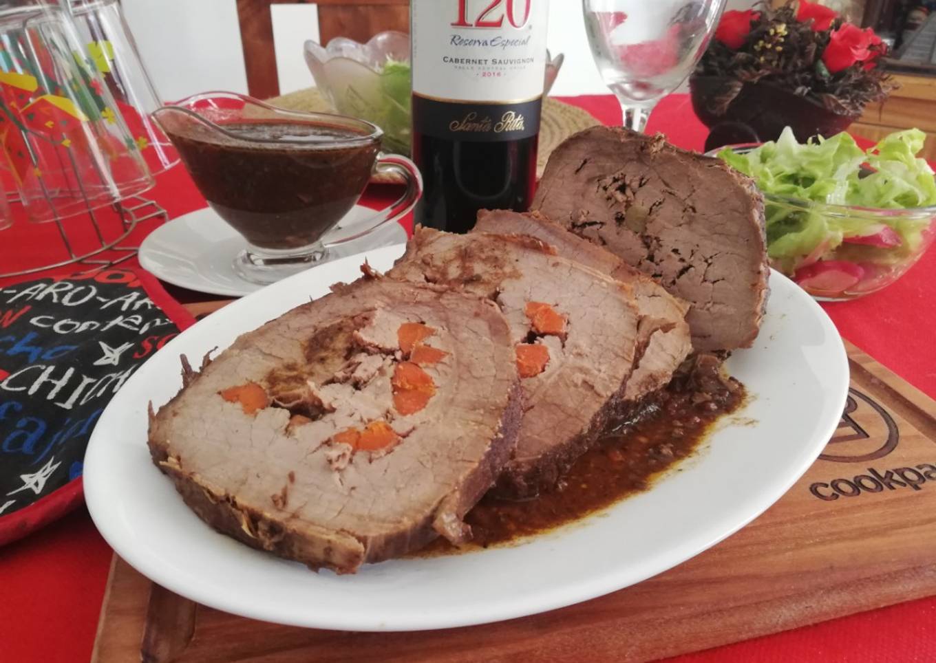 Carne mechada a la chilena