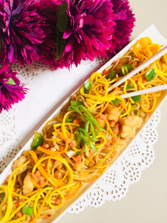 A picture of Chowmein with coloured spaghetti 🤗🤗🤗.