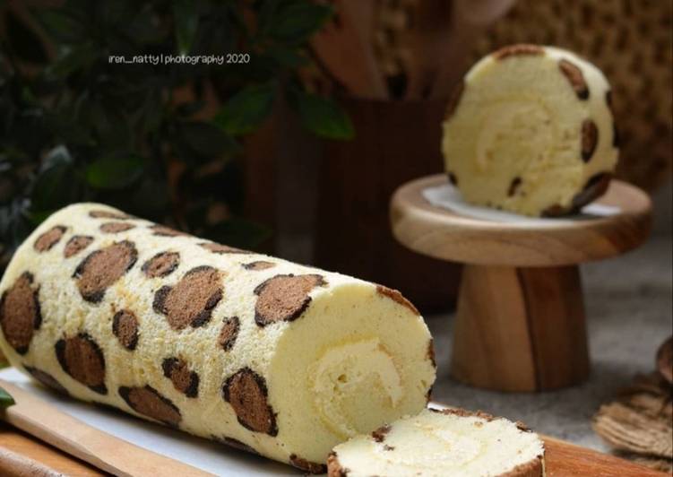 Resep masakan Leopard Roll Cake | Cara Membuat Leopard Roll Cake Yang Enak Banget