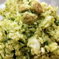 A picture of Soya palak rice.