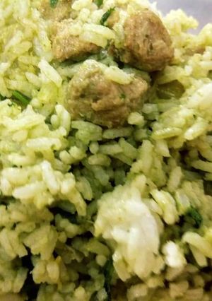 A picture of Soya palak rice.