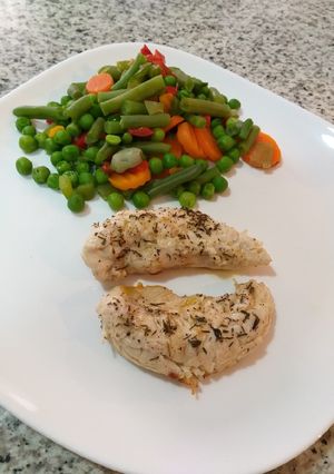 Una foto de Solomillo de pollo al microondas