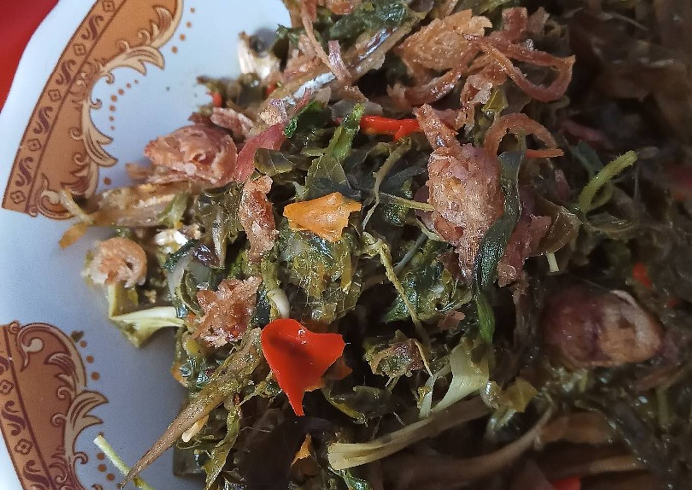 Oseng daun singkong teri sepesial