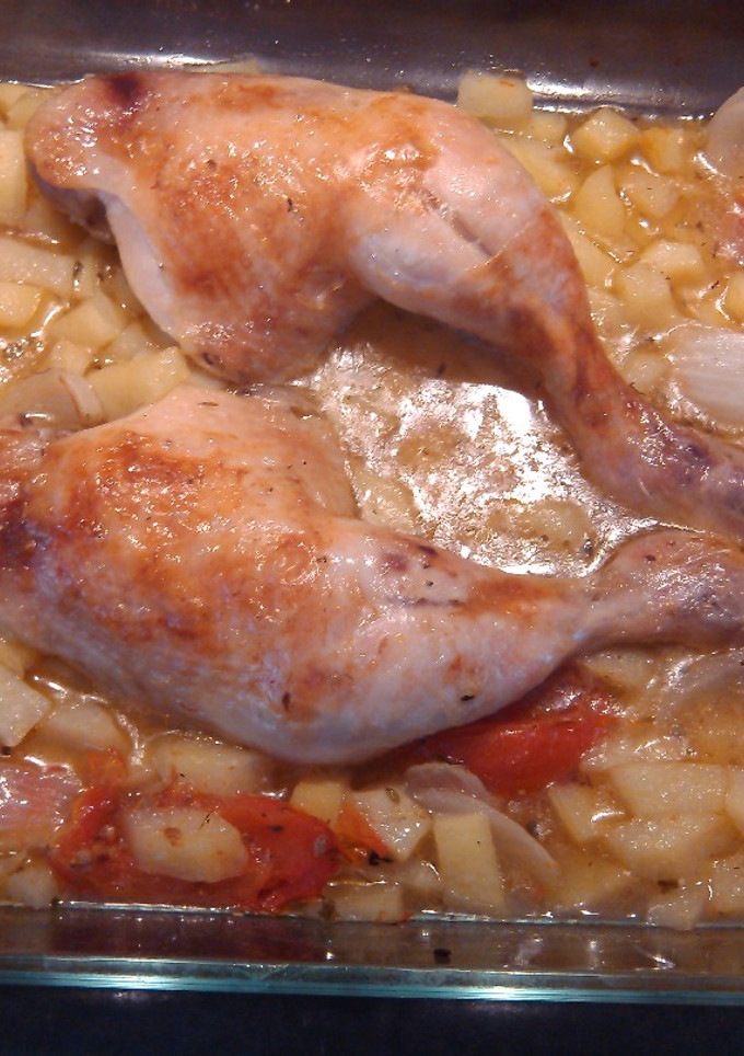Una foto de Pollo con patatas en thermomix