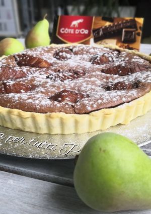 Une photo de Tarte poires et chocolat de Stéphane Glacier
