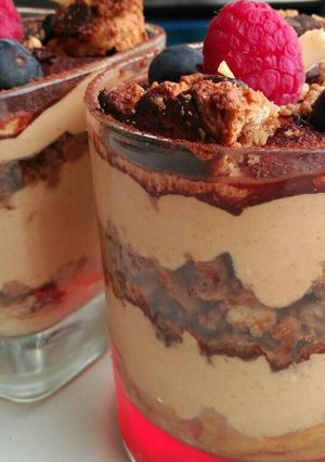 Una foto de Vasitos de calabaza, queso y dulce de leche