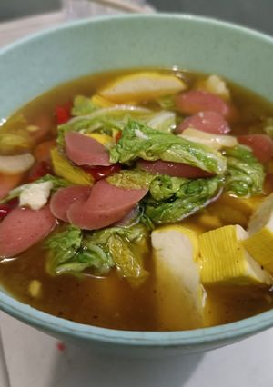 Foto resep Oseng sawi, tahu, sosis