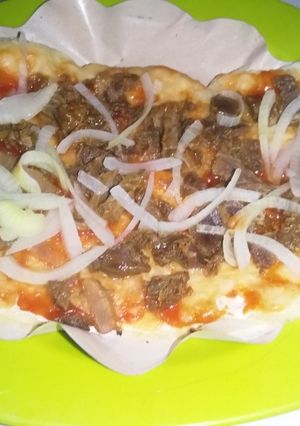Foto resep Pizza bistik sapi ala end #tantanganakhirtahun#