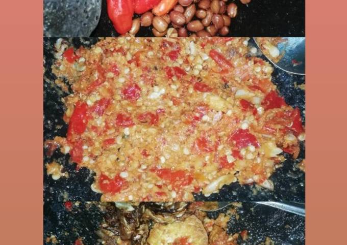 Resep sambal geprek kacang tanah 😍