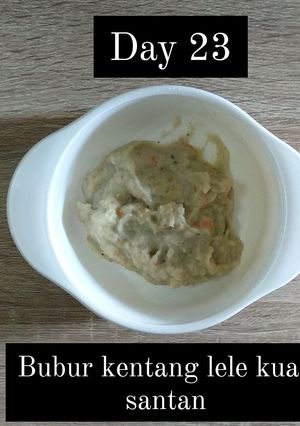Foto resep Bubur kentang lele kuah santan mpasi menu lengkap 6 bln