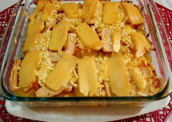 Resep 391. Kentang Panggang Sosis Keju, Menggugah Selera
