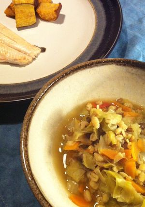A picture of Pearl Barley Veggie Soup (antioxidant boosting and no oil).